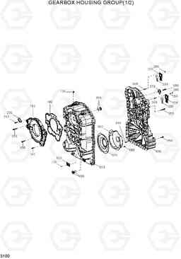 3100 GEARBOX HOUSING GROUP(1/2) HL730TM-3(-#1000), Hyundai