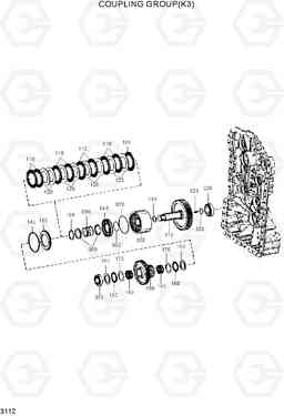 3112 COUPLING GROUP(K3) HL730TM-3(-#1000), Hyundai