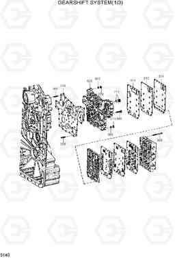 3140 GEARSHIFT SYSTEM(1/3) HL730TM-3(-#1000), Hyundai