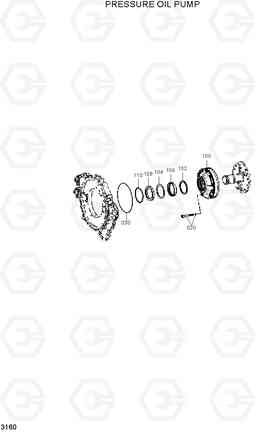 3160 PRESSURE OIL PUMP HL730TM-3(-#1000), Hyundai