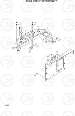 5056 DUCT GROUP(ROPS CANOPY) HL730TM-3(-#1000), Hyundai