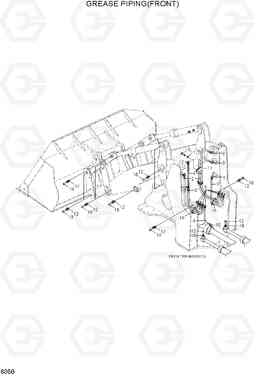 6050 GREASE PIPING(FRONT) HL730TM-3(-#1000), Hyundai