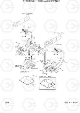 2030 ATTACHMENT HYDRAULIC PIPING 1 HL730TM-3(#1001-), Hyundai