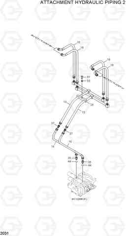 2031 ATTACHMENT HYDRAULIC PIPING 2 HL730TM-3(#1001-), Hyundai