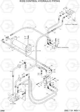 2064 RIDE CONTROL HYDRAULIC PIPING HL730TM-3(#1001-), Hyundai