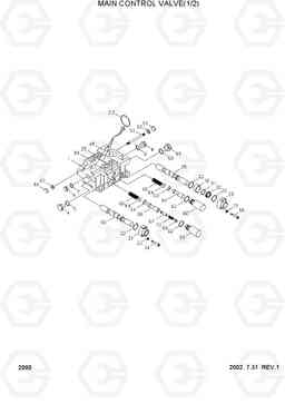 2080 MAIN CONTROL VALVE(1/2) HL730TM-3(#1001-), Hyundai