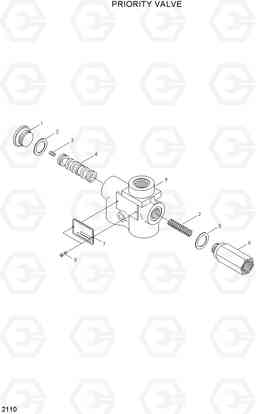 2110 PRIORITY VALVE HL730TM-3(#1001-), Hyundai