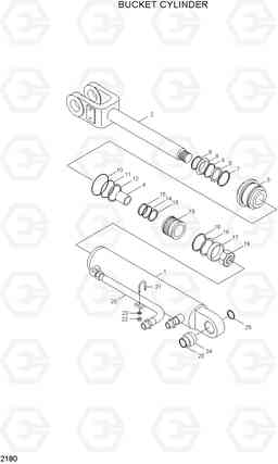 2180 BUCKET CYLINDER HL730TM-3(#1001-), Hyundai