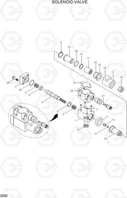 2200 SOLENOID VALVE HL730TM-3(#1001-), Hyundai