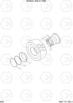 3040 WHEEL RIM & TIRE HL730TM-3(#1001-), Hyundai