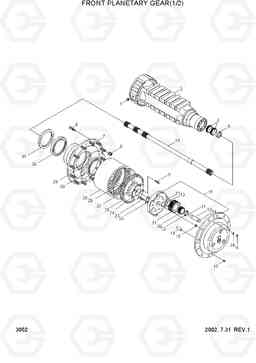 3052 FRONT PLANETARY GEAR(1/2) HL730TM-3(#1001-), Hyundai