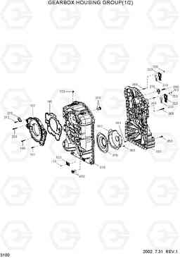 3100 GEARBOX HOUSING GROUP(1/2) HL730TM-3(#1001-), Hyundai