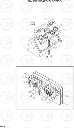 4043 GAUGE BOARD ELECTRIC HL730TM-3(#1001-), Hyundai