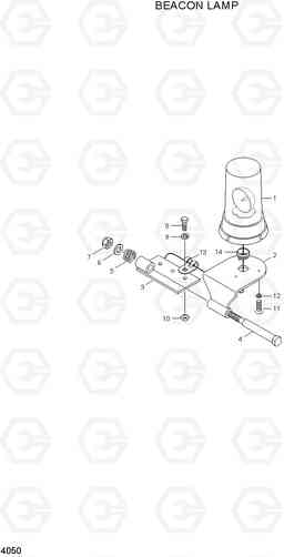 4050 BEACON LAMP HL730TM-3(#1001-), Hyundai