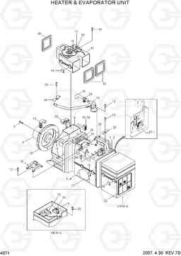 4071 HEATER & EVAPORATOR UNIT HL730TM-3(#1001-), Hyundai