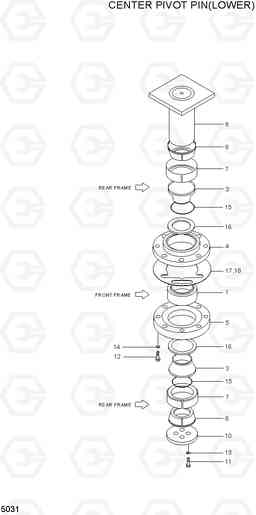 5031 CENTER PIVOT PIN(LOWER) HL730TM-3(#1001-), Hyundai