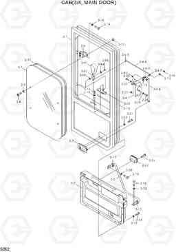 5052 CAB(3/4, MAIN DOOR) HL730TM-3(#1001-), Hyundai