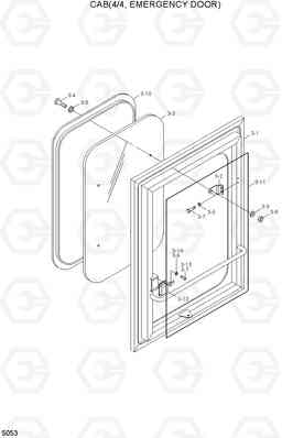 5053 CAB(4/4, EMERGENCY DOOR) HL730TM-3(#1001-), Hyundai