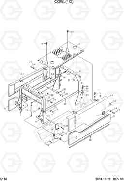5110 COWL(1/2) HL730TM-3(#1001-), Hyundai