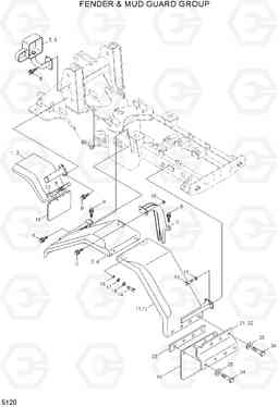 5120 FENDER & MUD GUARD GROUP HL730TM-3(#1001-), Hyundai