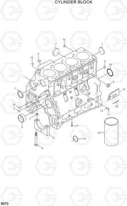 8070 CYLINDER BLOCK HL730TM-3(#1001-), Hyundai