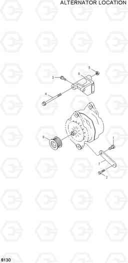 8130 ALTERNATOR LOCATION HL730TM-3(#1001-), Hyundai