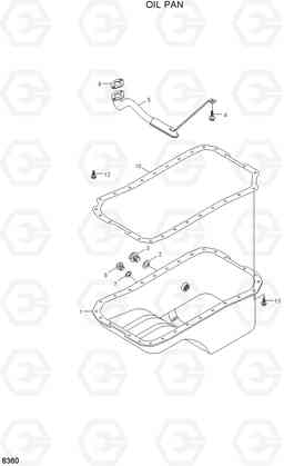 8360 OIL PAN HL730TM-3(#1001-), Hyundai