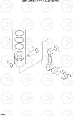 8380 CONNECTING ROD AND PISTON HL730TM-3(#1001-), Hyundai