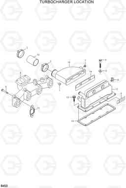 8450 TURBOCHARGER LOCATION HL730TM-3(#1001-), Hyundai