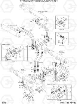 3040 ATTACHMENT HYDRAULIC PIPING 1 HL730TM-7, Hyundai