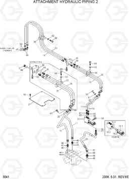 3041 ATTACHMENT HYDRAULIC PIPING 2 HL730TM-7, Hyundai