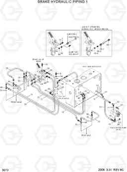 3070 BRAKE HYDRAULIC PIPING 1 HL730TM-7, Hyundai