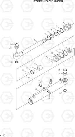 4120 STEERING CYLINDER HL730TM-7, Hyundai