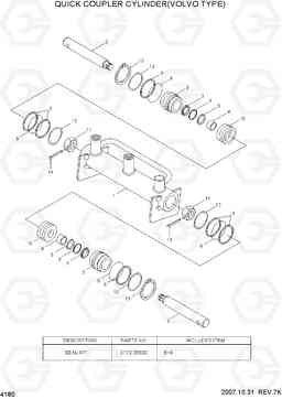 4180 QUICK COUPLER CYLINDER(VOLVO TYPE) HL730TM-7, Hyundai