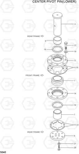 5040 CENTER PIVOT PIN(LOWER) HL730TM-7, Hyundai