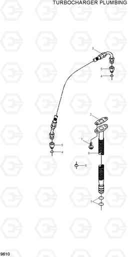 9610 TURBOCHARGER PLUMBING HL730TM-7, Hyundai