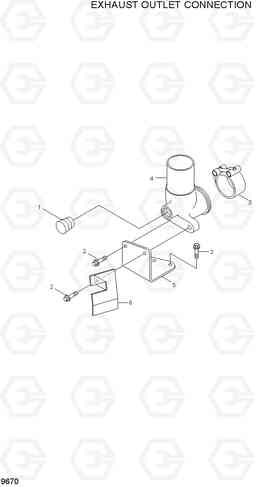 9670 EXHAUST OUTLET CONNECTION HL730TM-7, Hyundai