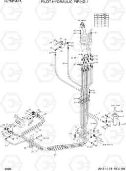 3020 PILOT HYDRAULIC PIPING 1 HL730TM-7A, Hyundai