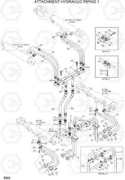 3040 ATTACHMENT HYDRAULIC PIPING 1 HL730TM-7A, Hyundai