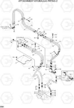 3041 ATTACHMENT HYDRAULIC PIPING 2 HL730TM-7A, Hyundai