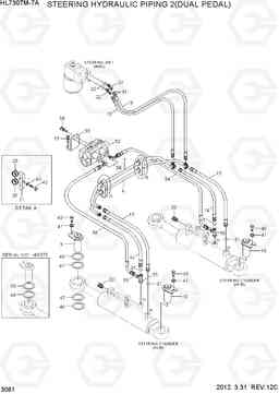 3061 STEERING HYDRAULIC PIPING 2(DUAL PEDAL) HL730TM-7A, Hyundai