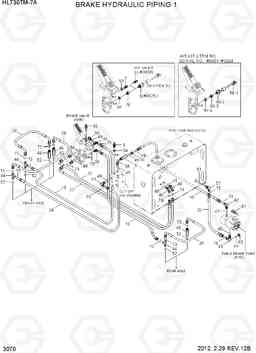 3070 BRAKE HYDRAULIC PIPING 1 HL730TM-7A, Hyundai