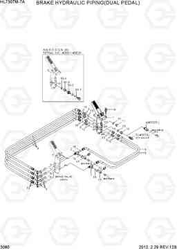 3080 BRAKE HYDRAULIC PIPING(DUAL PEDAL) HL730TM-7A, Hyundai