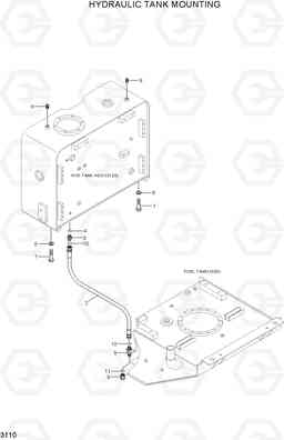 3110 HYDRAULIC TANK MOUNTING HL730TM-7A, Hyundai