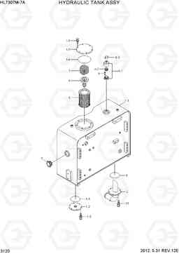 3120 HYDRAULIC TANK ASSY HL730TM-7A, Hyundai