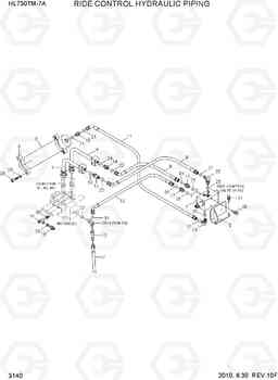 3140 RIDE CONTROL HYDRAULIC PIPING HL730TM-7A, Hyundai