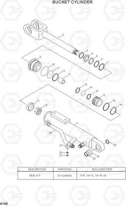 4140 BUCKET CYLINDER HL730TM-7A, Hyundai