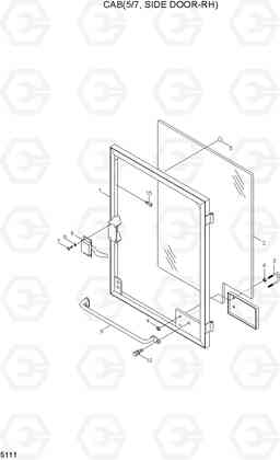 5111 CAB(5/7, SIDE DOOR-RH) HL730TM-7A, Hyundai