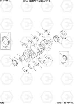 9050 CRANKSHAFT & BEARING HL730TM-7A, Hyundai