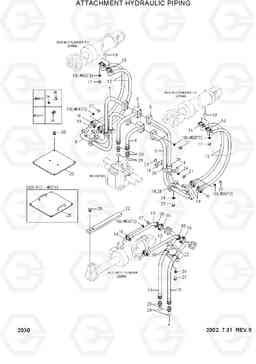 2030 ATTACHMENT HYDRAULIC PIPING HL740-3(-#0847), Hyundai